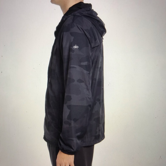 Alo Stride Camo Hooded Full Zip Jacket - Picture 4 of 16